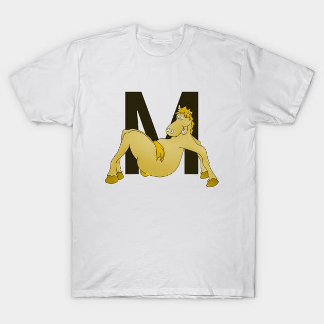 Pony Monogram Letter m T-Shirt by mailboxdisco